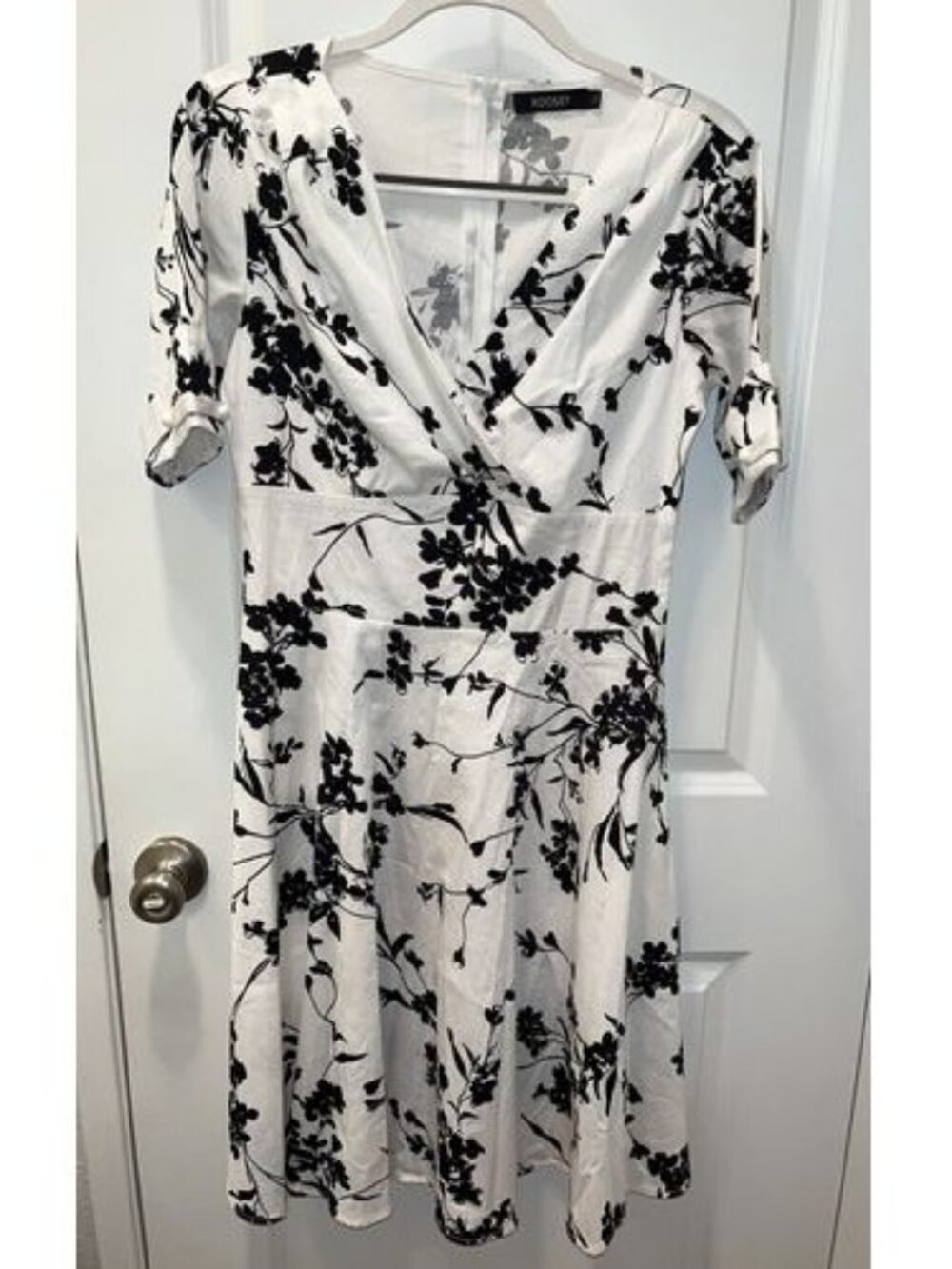 Elegant Black and White Floral Dress